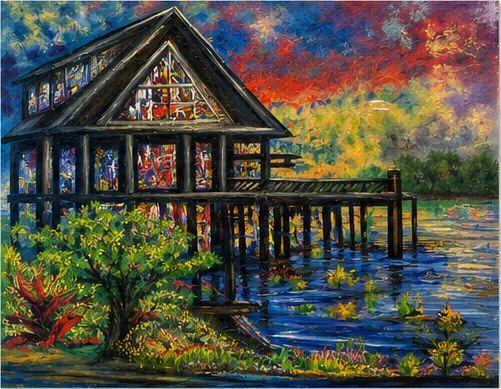House by the Water original painting by Joshua Malone